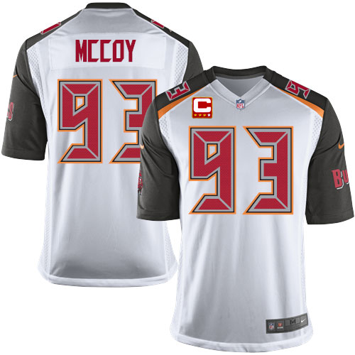 Youth Elite Gerald McCoy C Patch Nike Jersey White Road - #93 NFL Tampa Bay Buccaneers